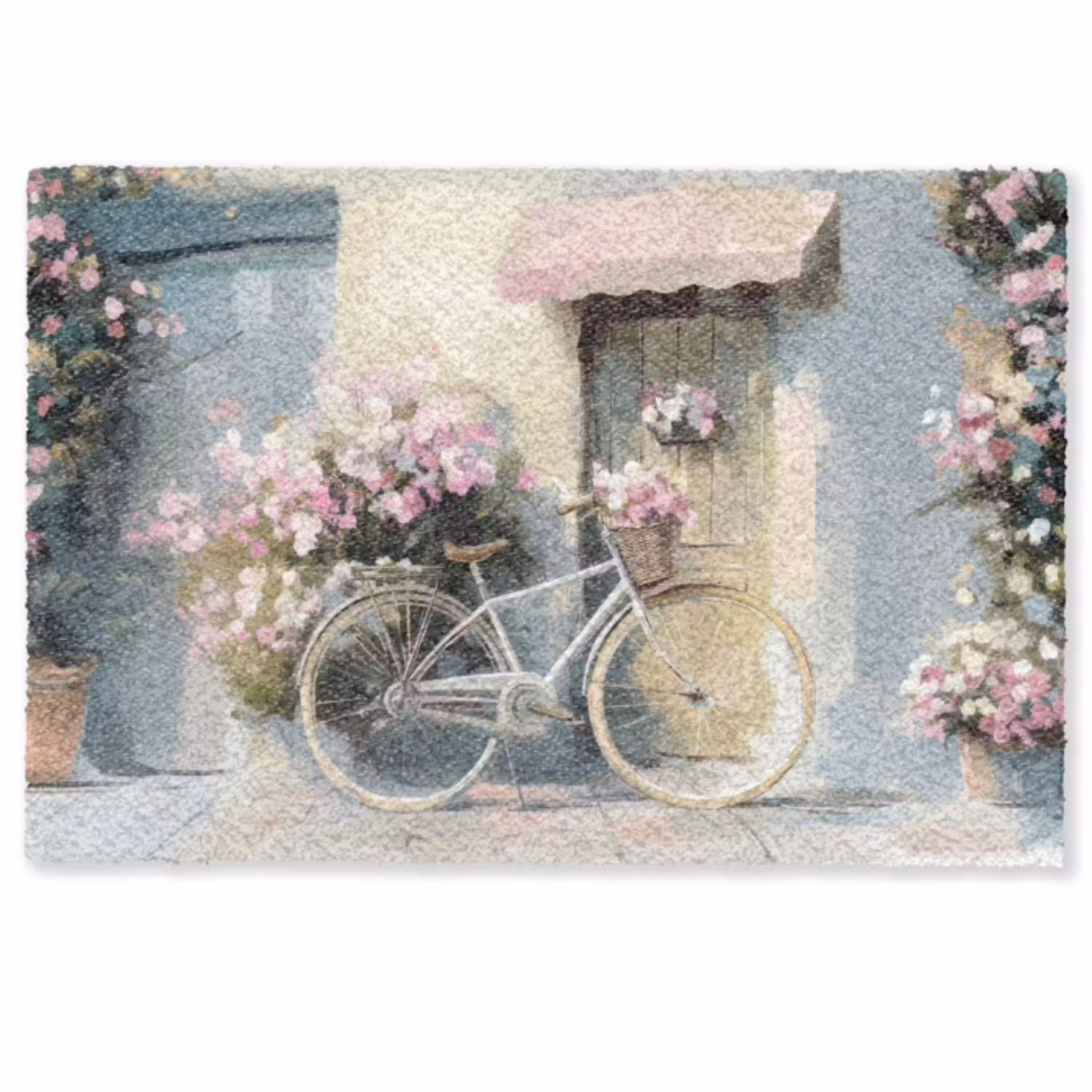 Fiets - Pastelkleuren - Bloemen Deurmat klein -zkaufland3d