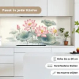 Aquarel - Lotusbloemen - Kleurrijk keuken achterwand 2 middel -sfeer4_DE
