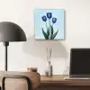Tulpen - Blauw - Bladeren aluminium wit klein -sfeer5