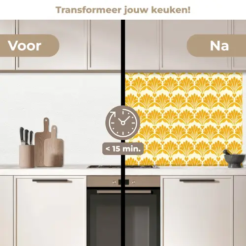 Patroon - Motief - Geel keuken achterwand 2 middel 871 -voor-na2_NL