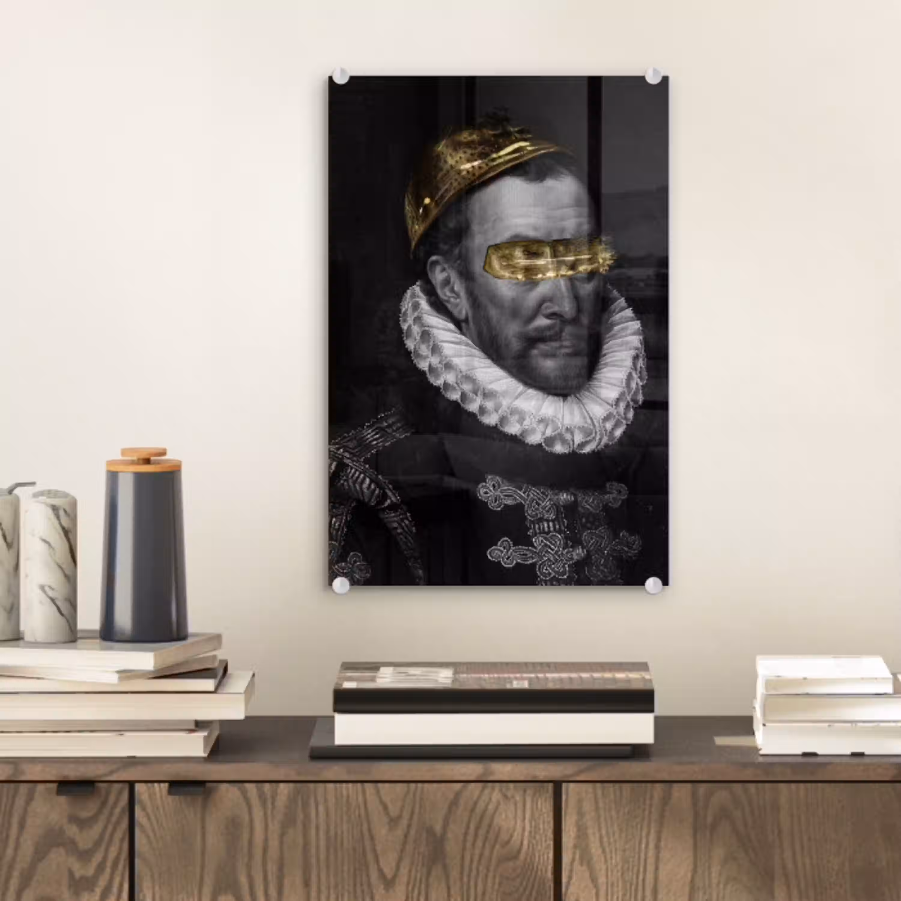 Willem van Oranje - Adriaen Thomasz - Zwart - Wit plexiglas 5mm klein -sfeer1