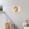 Pinguïn - Rolschaatsen - Geel - Energiek tuinposter los doek klein -sfeer8