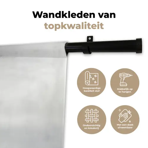 Minimalistisch - Silhouet - Zwart - Vliegtuig Wandkleed katoen klein -sfeer2