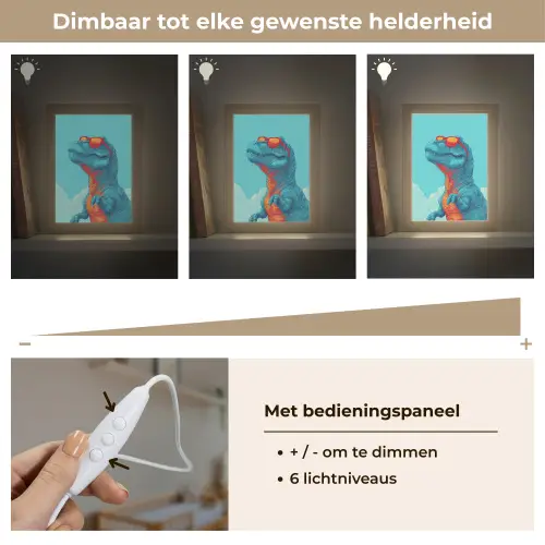 T-Rex - Blauw - Wolken - Zonnebril Light Box met kabel klein -USP_dimbaarNL