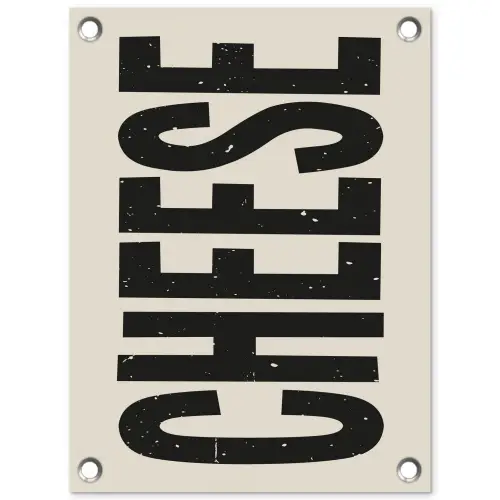 Kaas - Decoratie - Beige - Cheese tuinposter los doek klein -3d