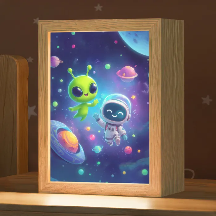 Alien - Astronaut - Ruimte - Planeten Light Box met kabel klein -zzz_3d_website