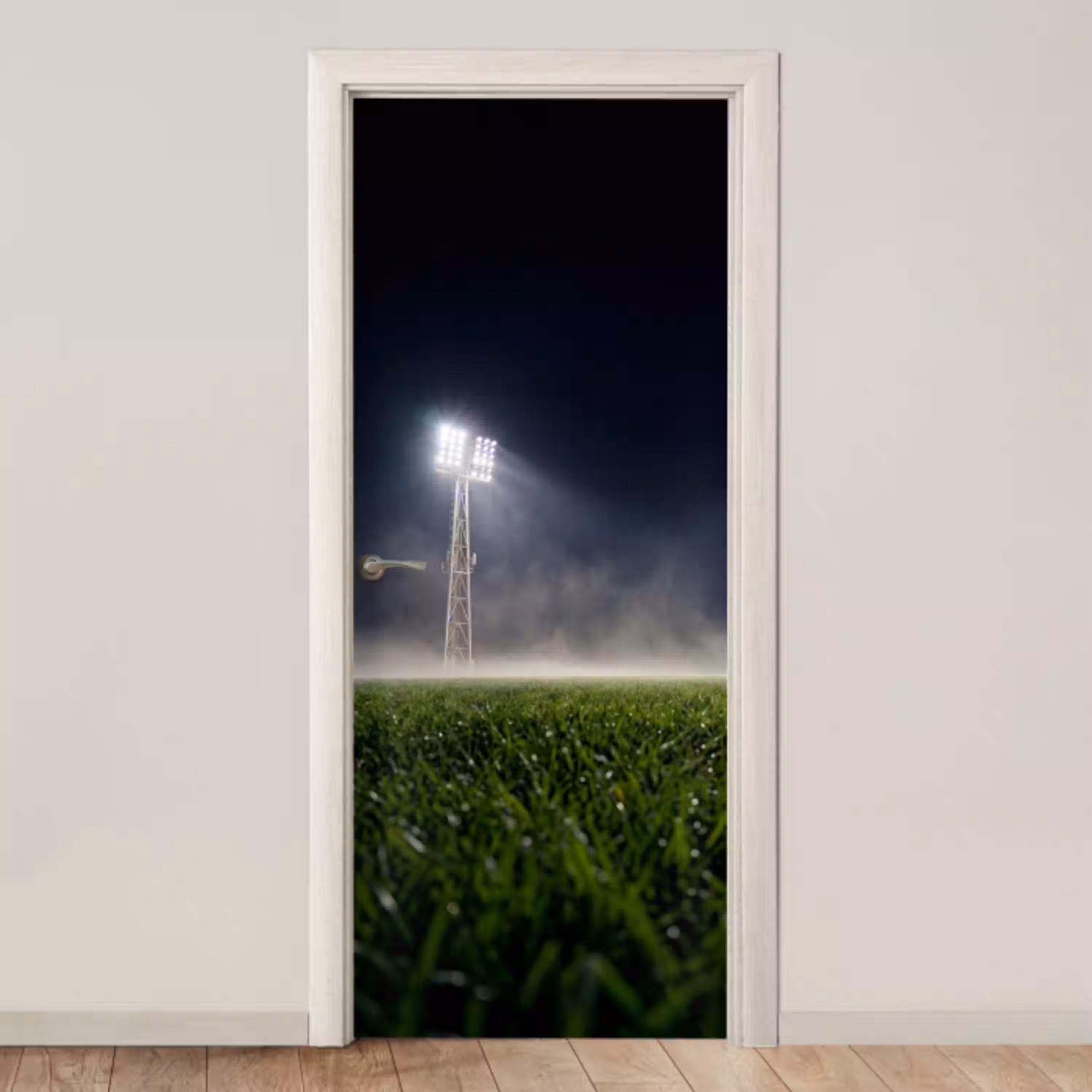 Stadion - Lichtmast - Sport - Nacht deurposter klein -3d_beige