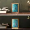 Bootje - Water - Blauw Light Box met kabel (Tafellamp) klein -sfeer3
