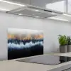 Abstract - Goud - Luxe - Blauw keuken achterwand spatscherm klein -3d_schuin