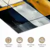 Abstract - Vormen - Goud - Blauw - Geometrisch poster papier klein -closeup_NL