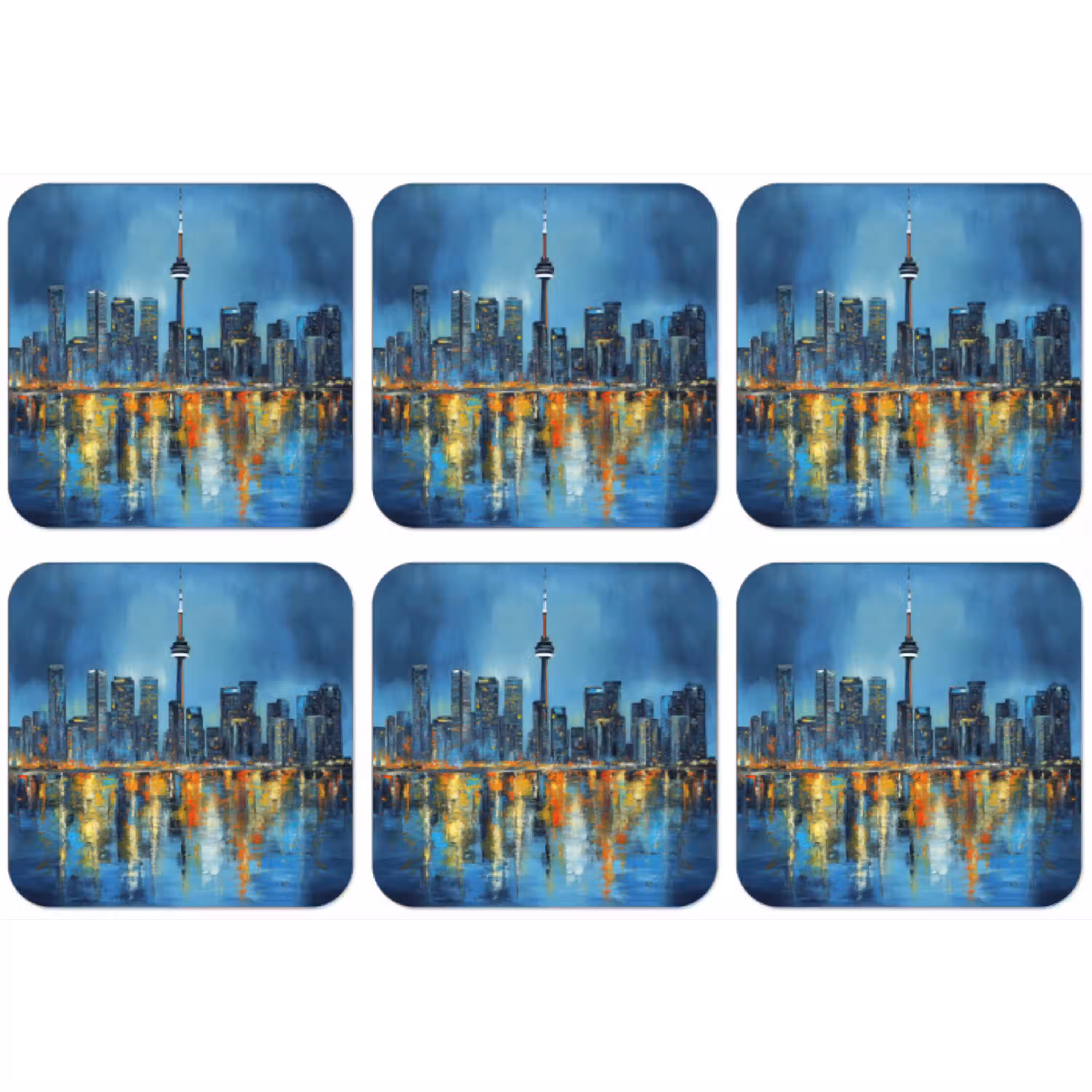 Skyline Toronto - Water - Stadslichten - Toren onderzetter kurk middel -zkaufland3dotto
