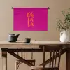 Oh la la - Roze - Oranje - Minimalistisch Wandkleed katoen klein -sfeer6