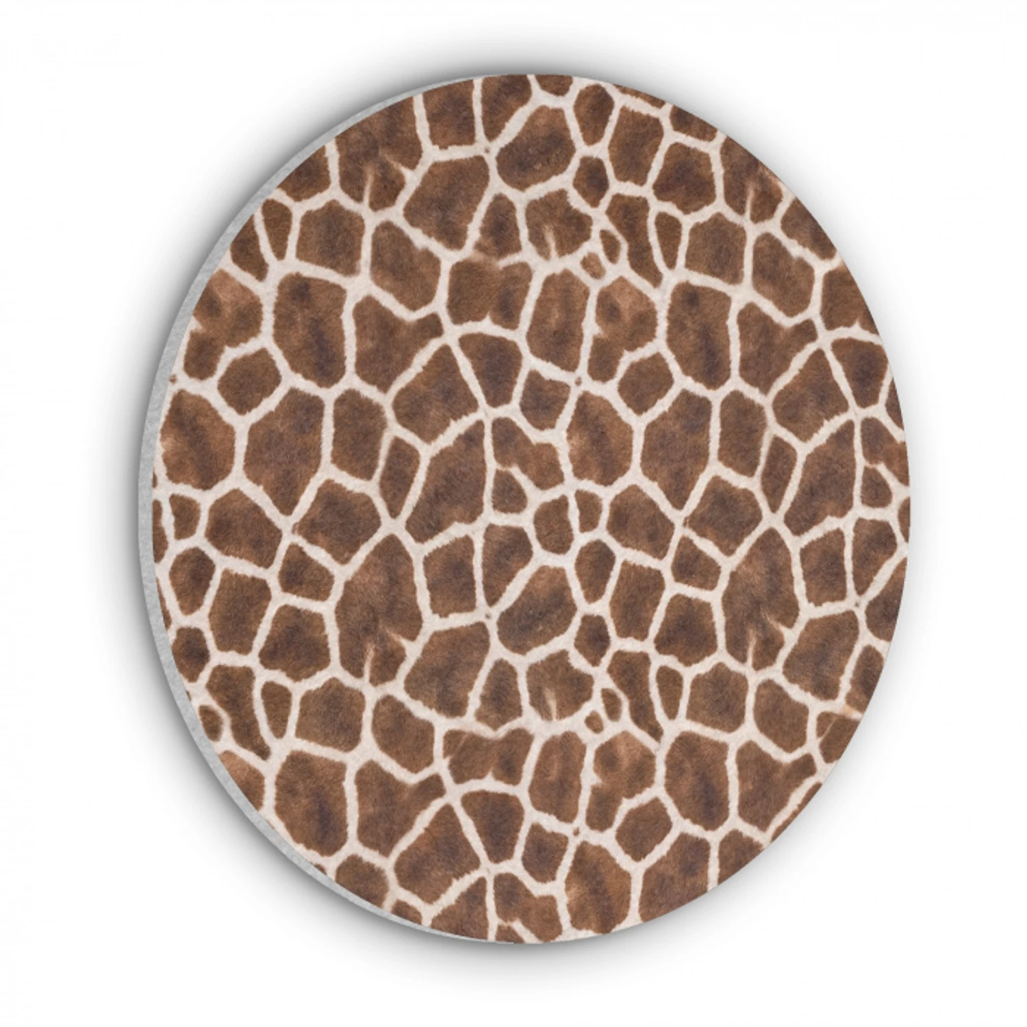 Giraf - Vacht - Klassiek - Bruin Akoestische PET Vilt - Rond klein -3d