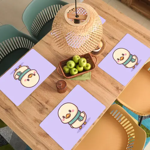Eend - Sjaal - Paars Placemat vinyl groot -zzsfeer5_Kitchenyeah-website