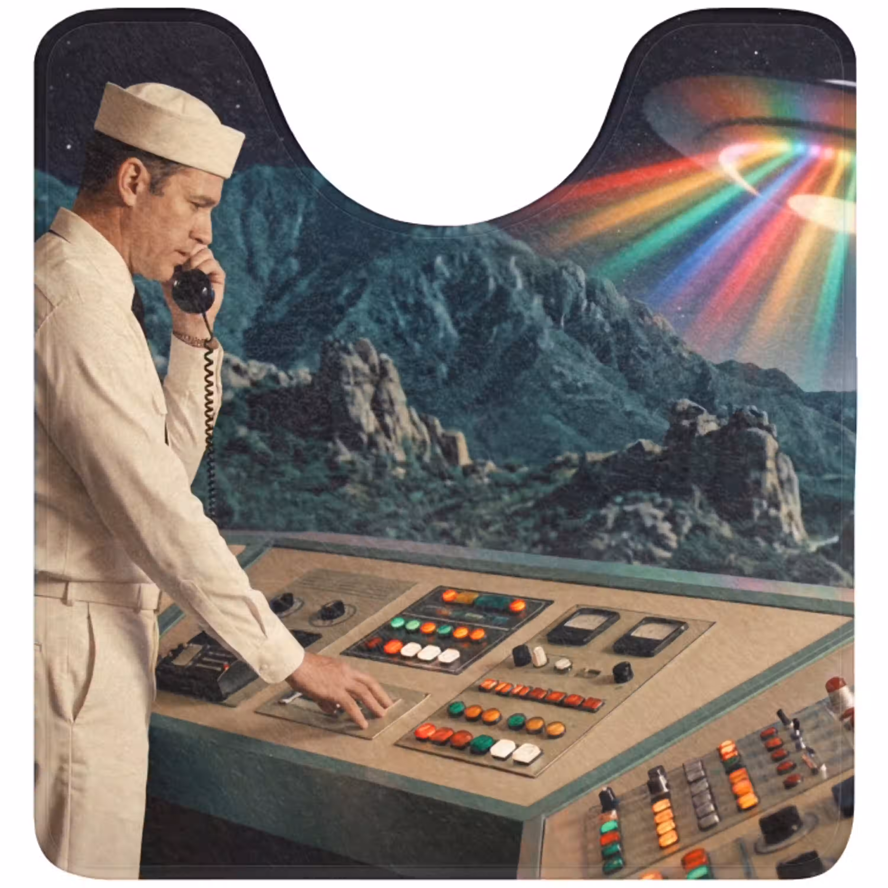 Man - Controlekamer - Strand WCmat U-uitsnede middel -3d