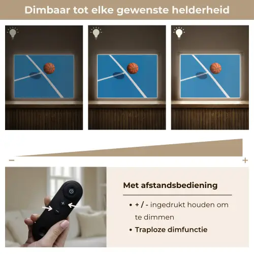 Basket - Bal - Blauw - Zwevend Light Box met batterij (Wandlamp) middel -USP_dimbaarNL