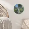 Kat - Vrouw - Bloemen - Huis Akoestische PET Vilt - Rond klein -sfeer4