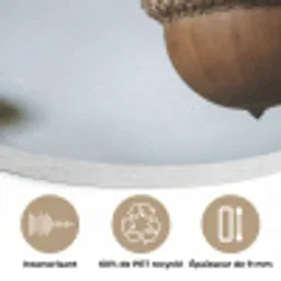 Eikel - Eikenblad - Bos - Herfst - Natuur Akoestische PET Vilt - Rond klein -closeup_FR