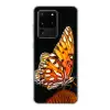 Vlinder - Bloemen - Insect - Portret - Zwart - Oranje Telefoonhoesje Samsung Galaxy S20 Ultra klein -3d