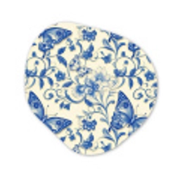 Vlinders - Bloemen - Blauw - Botanisch Wandcirkel Organisch Forex 3mm klein 629 -3d