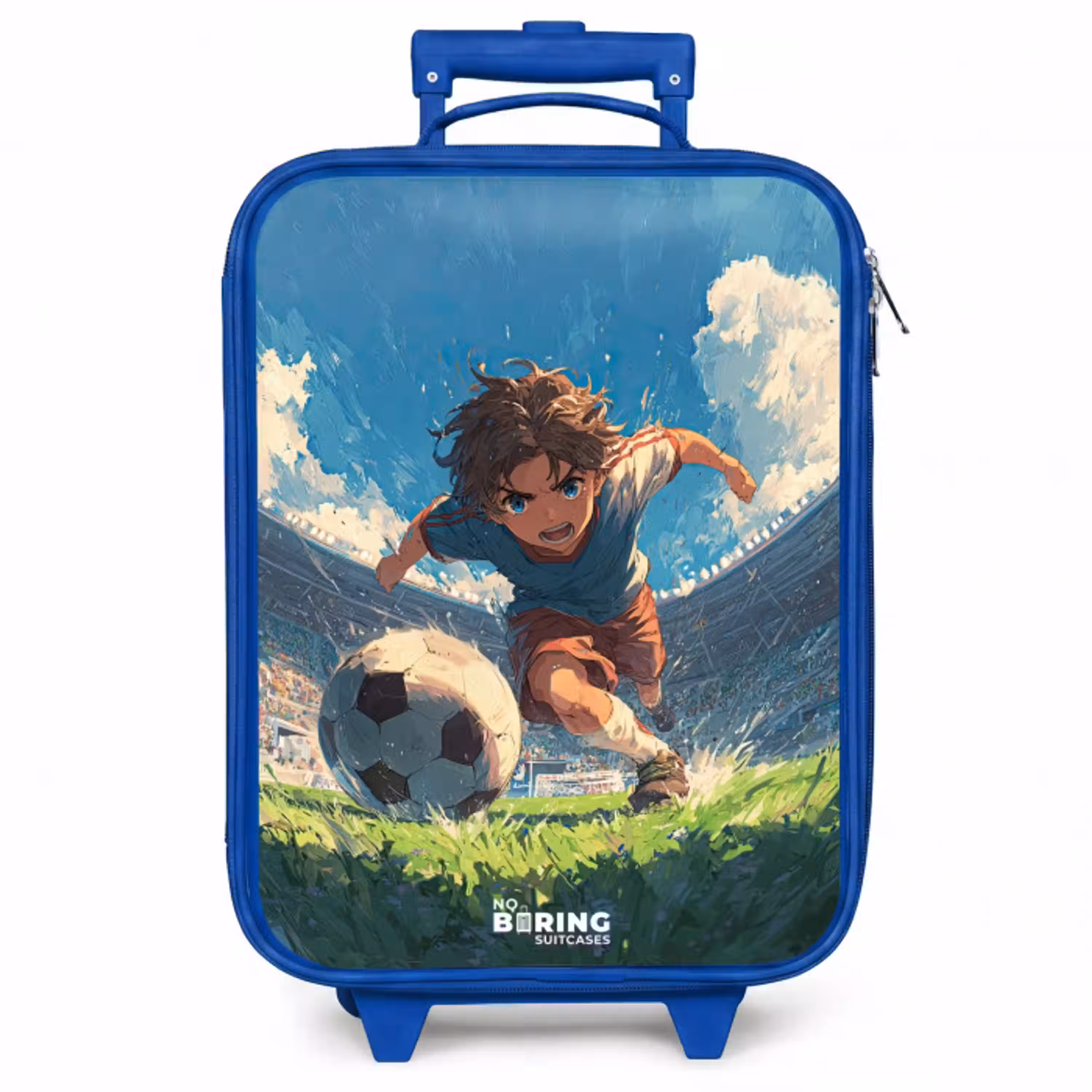 Stadion - Voetbal - Jongen Kinderkoffer - Blauw klein -zzz_website3d
