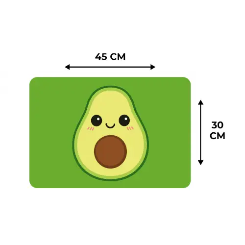 Avocado - Groen - Speels Placemat vinyl groot -specs