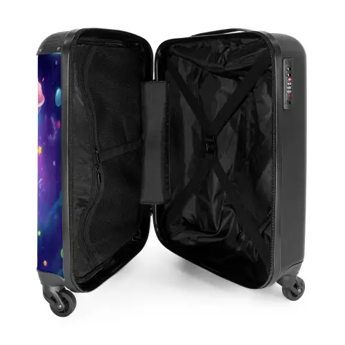 Alien en astronaut in de ruimte NBS - Handbagage koffer - Kinderen Unisex middel -binnenkant