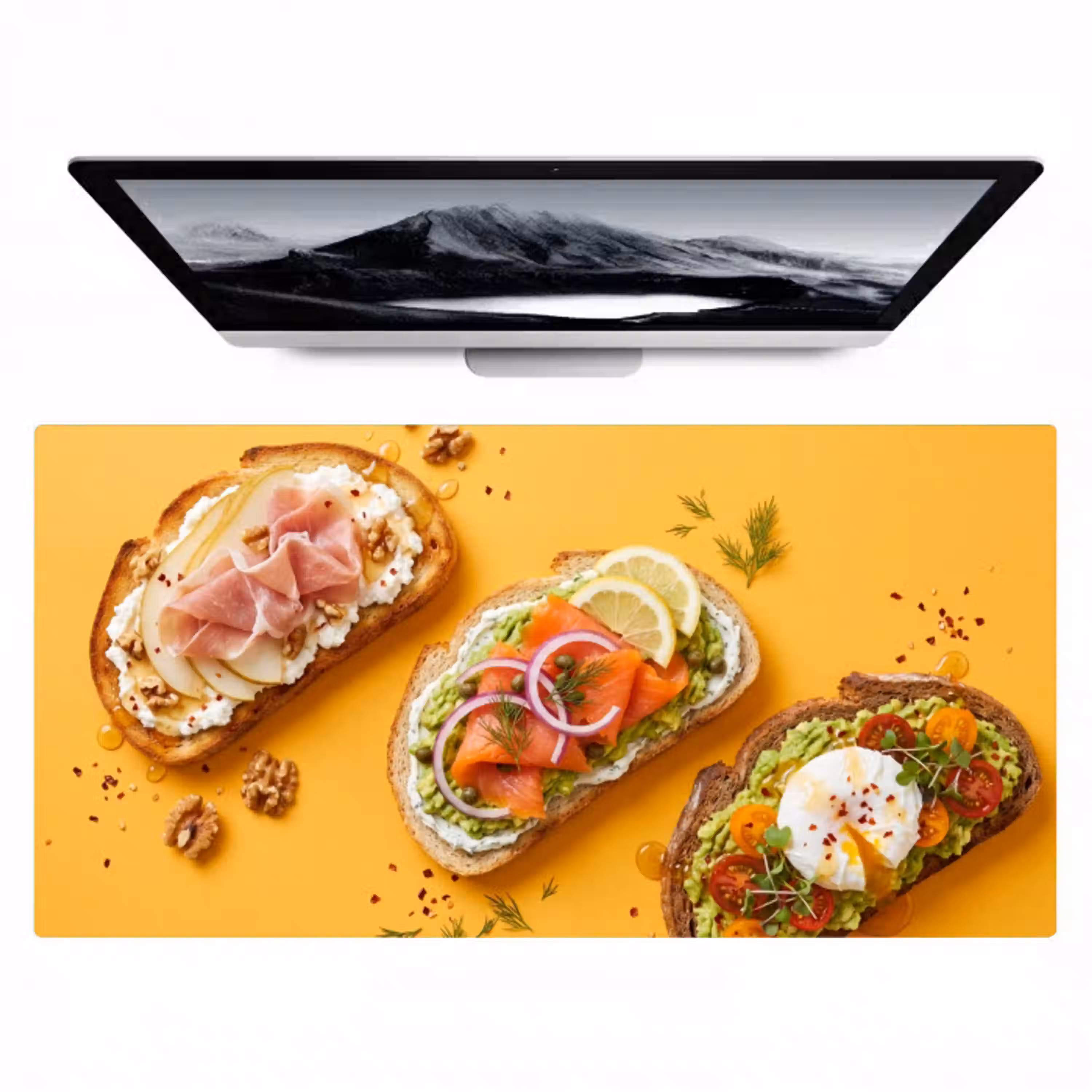 Eten - Brood - Ontbijt - Modern - Kleurrijk Muismat XXL klein -zzz3d
