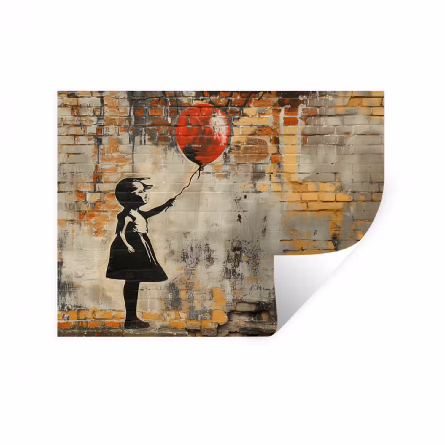 Wandtattoo – Graffiti - Banksy - Mädchen - Straßenkunst