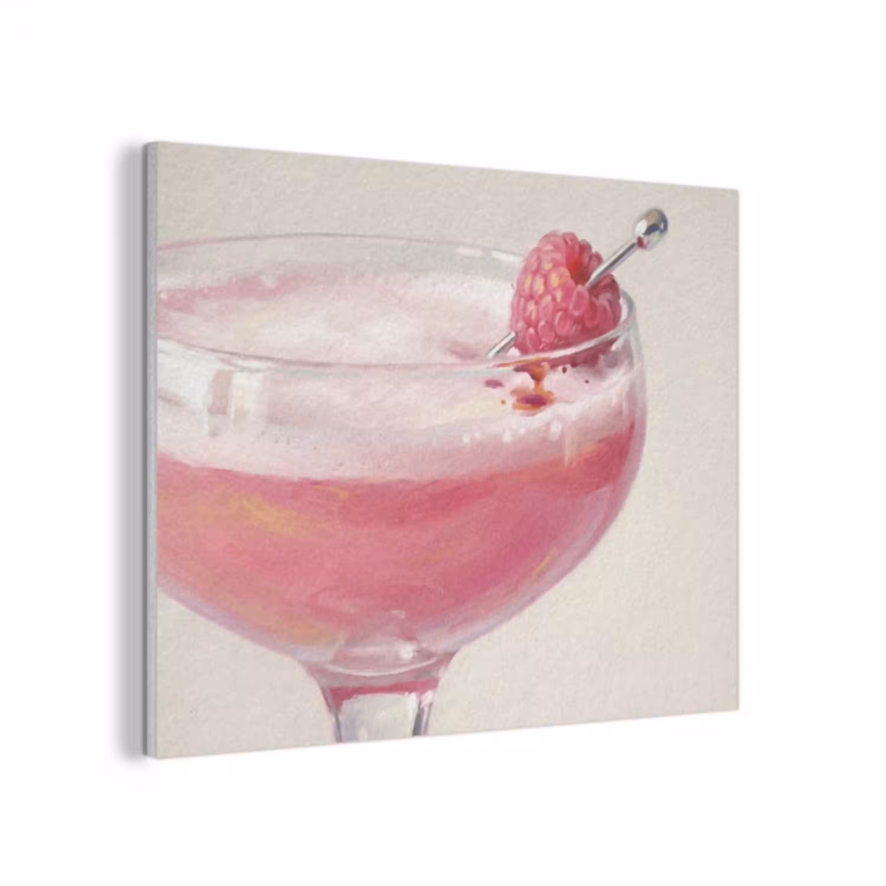 Cocktail - Framboos - Drank - Modern - Roze PET vilt klein -3d