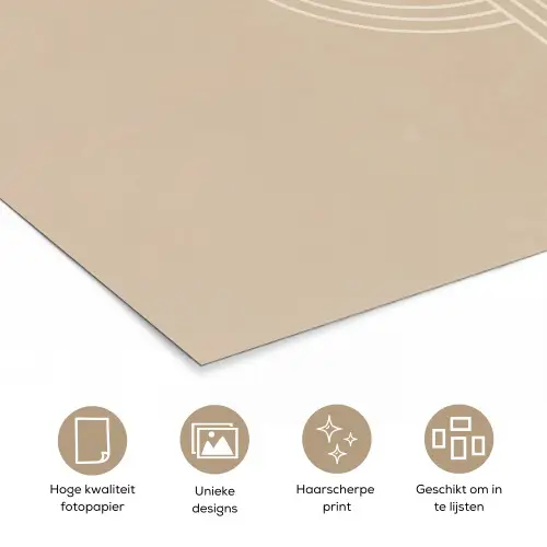 Parallelle lijnen - Lichte textuur - Beige poster papier klein -closeup_NL