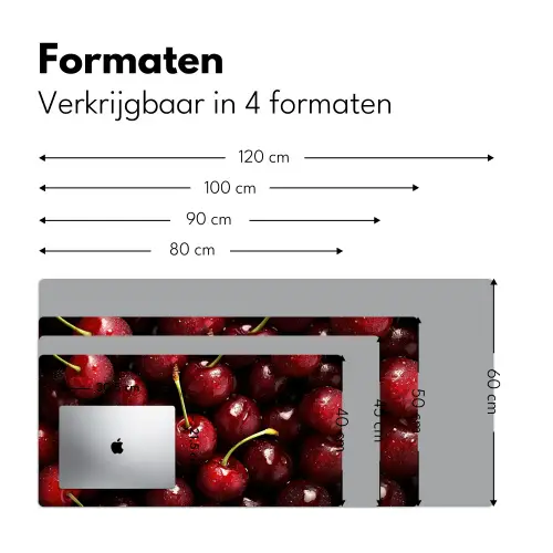 Rood - Fruit - Kersen Muismat XXL klein -sfeer5