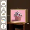 Cupcake - Kleurrijk - Edelstenen Light Box met batterij (Wandlamp) middel -USP_websiteoverzichtNL