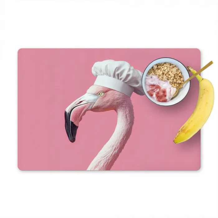 Flamingo - Roze - Koksmuts - Vogel Placemat vinyl groot -zzzproduct_Kitchenyeah-website