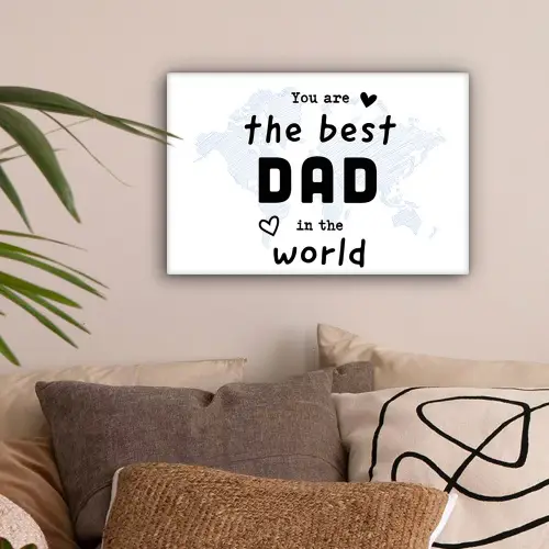 Quotes - The best dad in the world - Spreuken - Papa canvas 2cm klein -sfeer1