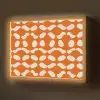 Oranje - Organische vormen - Wit Light Box met batterij (Wandlamp) middel 907 -z3d_website