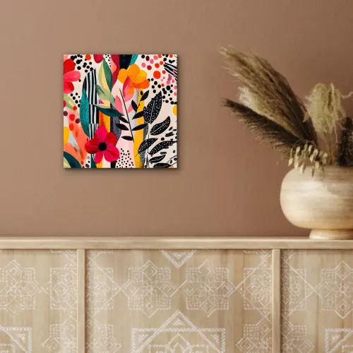 Bloemen - Bladeren - Abstract - Kleurrijk aluminium wit klein -sfeer4
