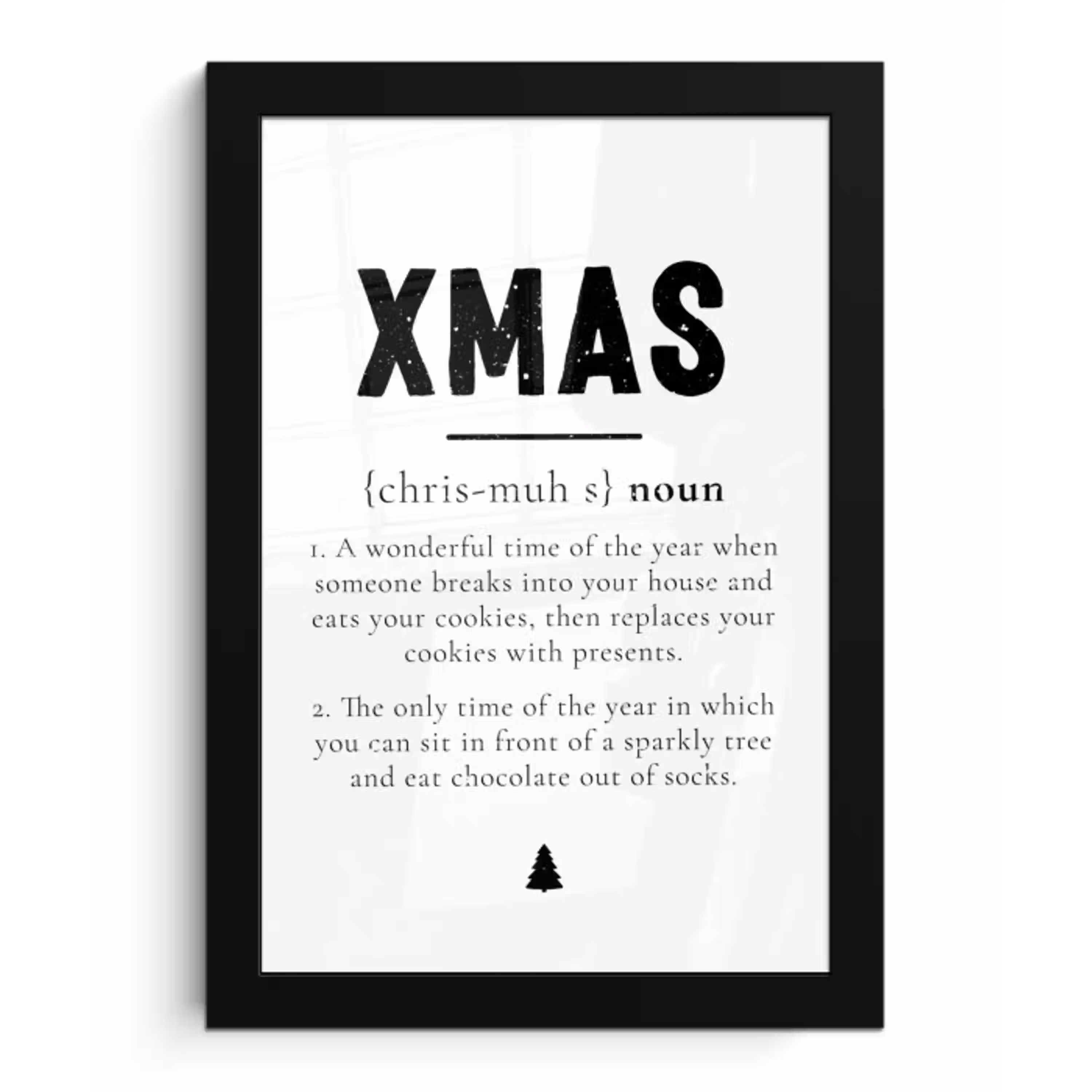 Kerst - Wit - Xmas - Quotes - Feestdagen fotolijst zwart zonder passe partout klein -3d