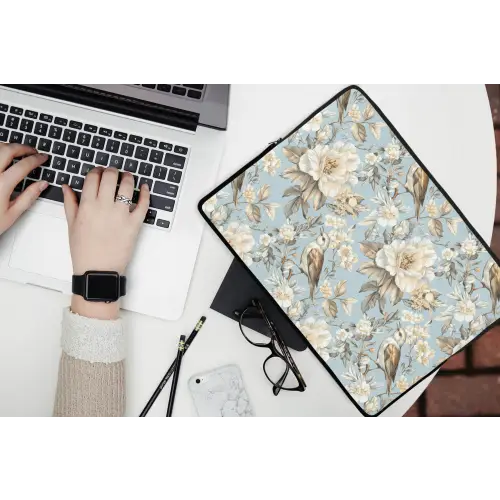 Botanisch - Zangvogel - Blauw laptophoes neopreen klein 279 -bureau