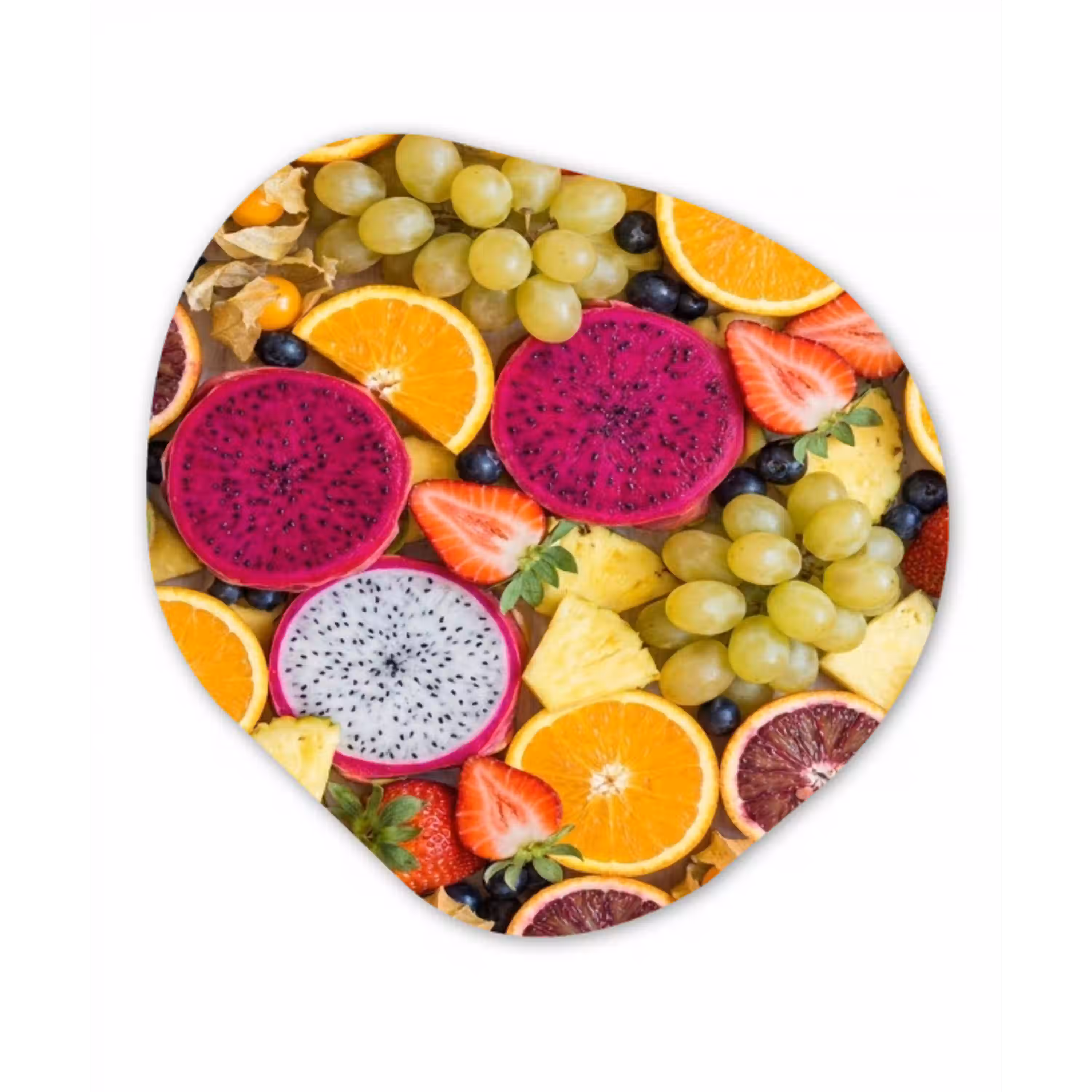 Fruit - Assortiment - Kleurrijk - Gezondheid Wandcirkel Organisch Aluminium middel -3d