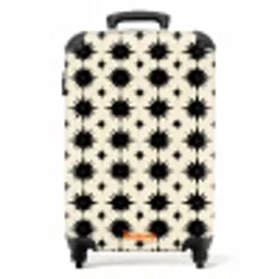 Stervormen - Geometrisch - Zwart NBS - Handbagage koffer - Volwassenen Unisex middel -productfoto_recht