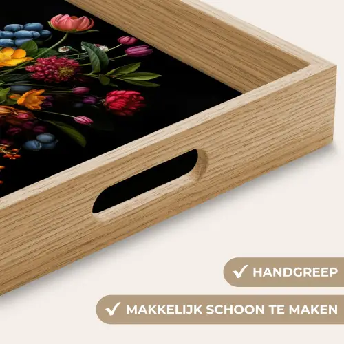Bloemen - Vrolijk - Vaas Dienblad Rechthoek middel -USP_HandgreepNL
