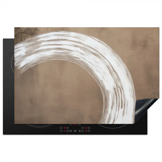 Verf - Bruin - Japandi Inductie beschermer vinyl 3mm klein -3d