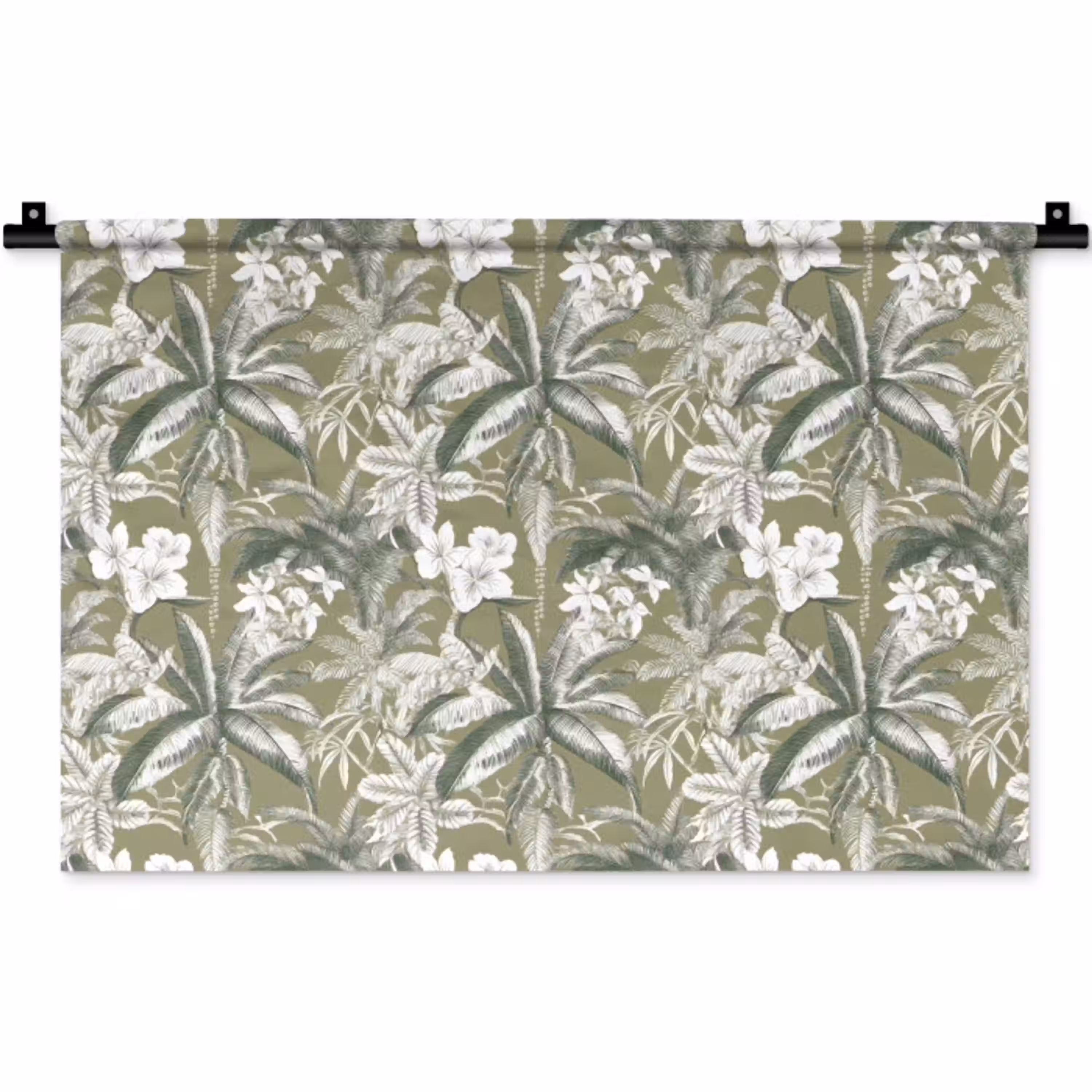 Botanisch - Bloemen - Groen Wandkleed katoen klein 269 -zz3d