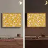 Bloesemtak - Aquarel - Geel Light Box met batterij (Wandlamp) middel 907 -sfeer3