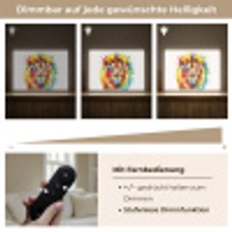Leeuw - Verf - Kleurrijk - Wit - Dier Light Box met batterij (Wandlamp kind) middel -USP_dimbaarDE