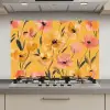 Bloemen - Geschilderd - Geel keuken achterwand spatscherm klein -3d_website