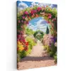 Doorkijk - Bloemen - Kleurrijk - Natuur Tuinposter op houten frame 2 cm dik klein -3d