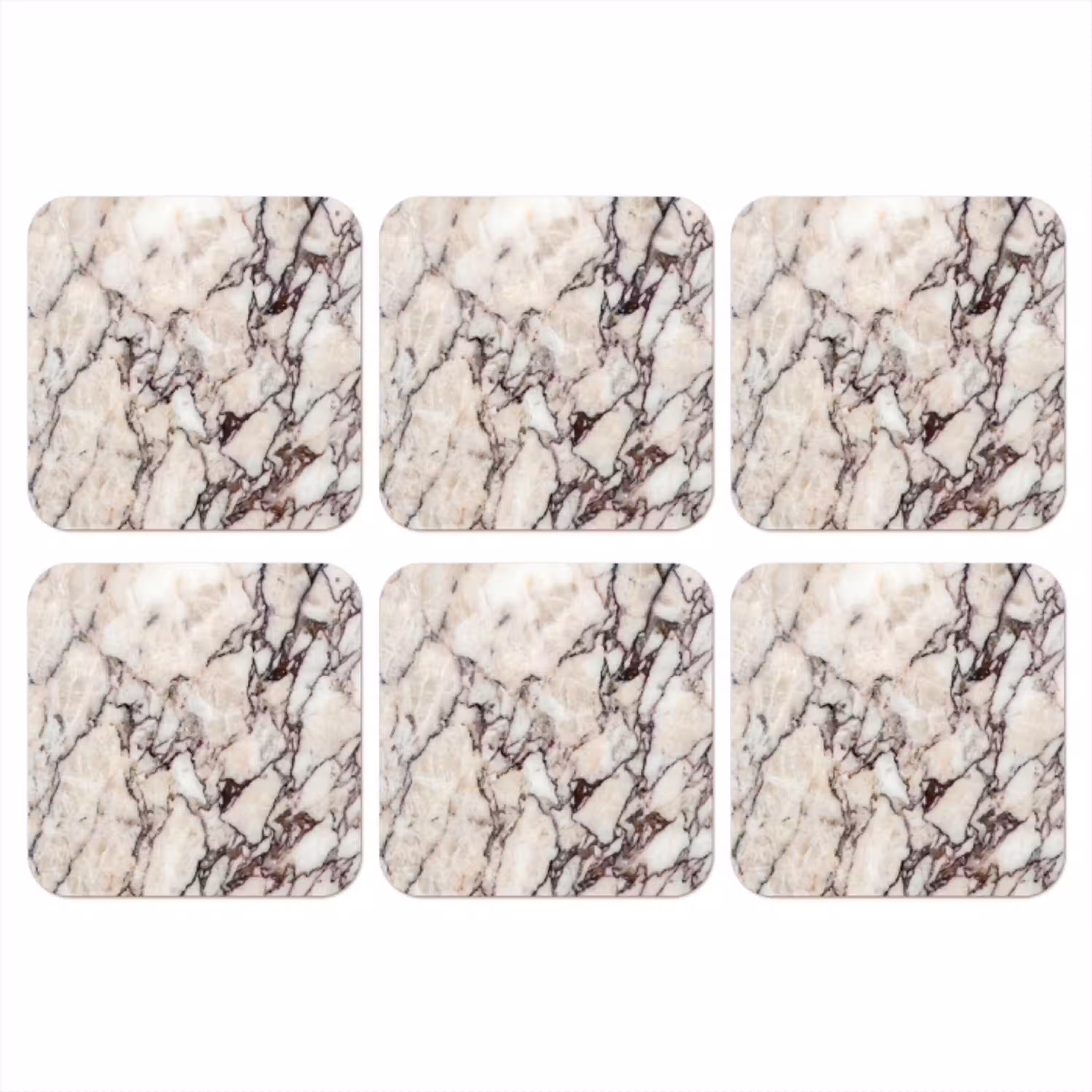 Marmer - Textuur - Abstract - Wit - Bruin onderzetter kurk middel -3d