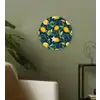 Bloemen - Bladeren - Citroenen - Blauw Wandcirkel plexiglas klein 852 -sfeer3